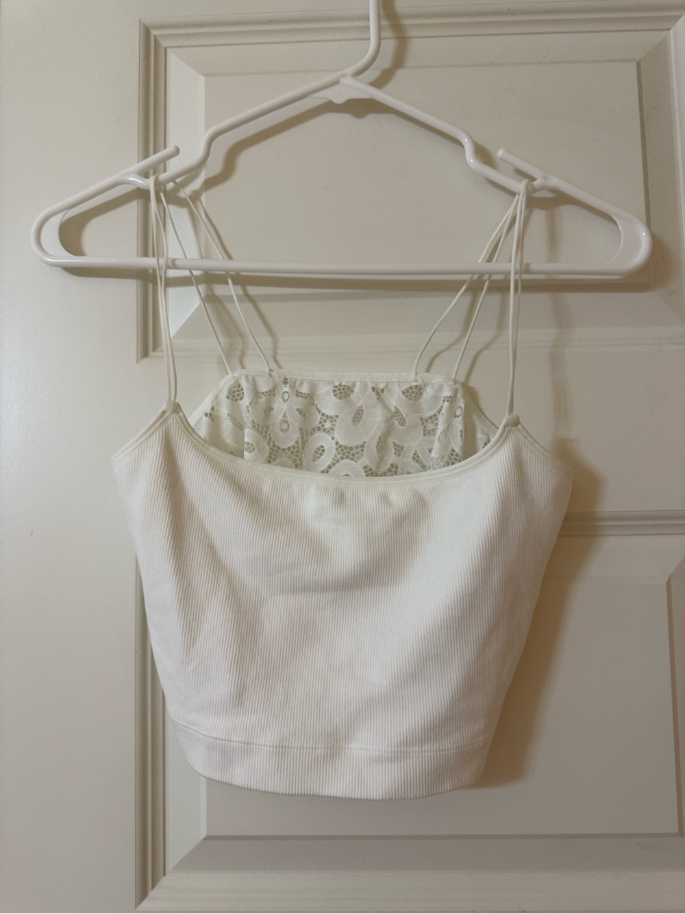 Gilly Hicks White Lace Crop Cami Size L New With Tags